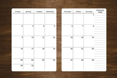 Two Page Calendar Stickers for Planners and Journals 5″ x 7″ 2024, 2025, or 2026