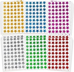 1620 Pack, 6 Colors, Holographic Small Star Stickers for Kids Reward, Behavior C