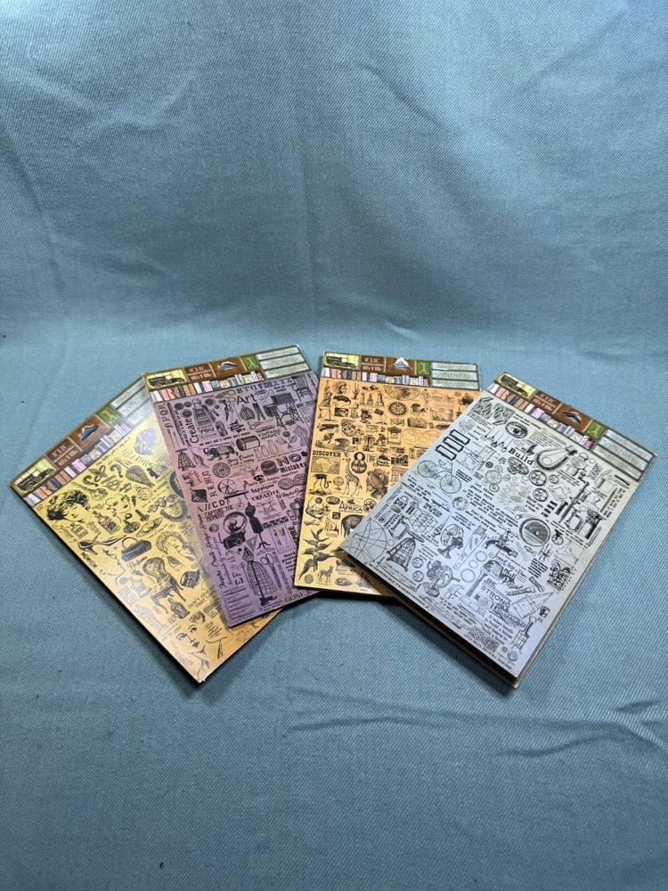 Set 4pc Gypsies Architextures Parchment Rub-Ons 18″X24″