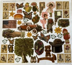 ANTIQUE Stickers(49pc)Fiskars •Vintage•Household•Girls•Flowers •Family•Memories•