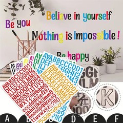 8 Sheets Letter Stickers, 1008 Alphabet Stickers,1 inch 1 inch, Multicolored