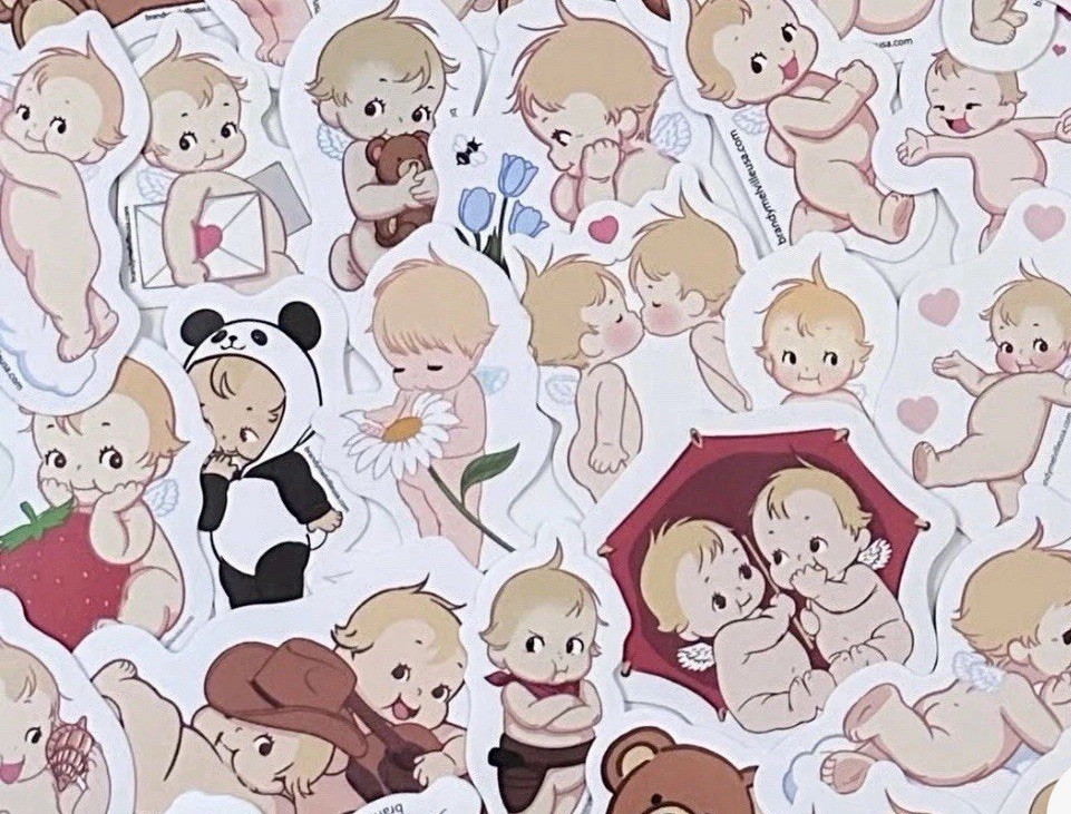Cheap Brandy Melville Stickers Cute Comes with One Sticker Aesthetic Baby Gift