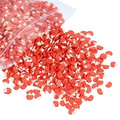 Polymer Clay Slices, 100g Red Mushroom Slice Fruit Art Slices, Red