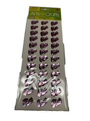 GEM STICKERS RHINESTONES arts & crafts 36 count PINK FEET BABY