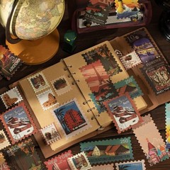 160 Pcs Aesthetic World Travel Stamp Stickers, Vintage Postage Decals with Si…