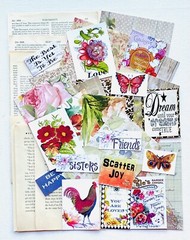 Junk Journal Supplies 50+Items Scrapbook Papers Quotes Vintage Book Pages kit#3N