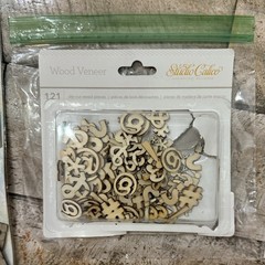 Studio Calico Embellishment Lot Letter Stickers Die Cut Wood Pieces Chipboard