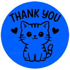 Thank You Stickers Cute Cat Labels Small Business Packaging Seals