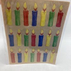 Vtg Provo Craft Stickers Birthday Candles Multicolored Clear Background