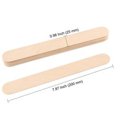 PINGEUI 200 Pcs 8 × 1 Inch Jumbo Craft Sticks, Wooden Large Tongue Depresso