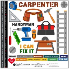 Carpenter – Handyman Tools, scrapbook stickers – Scrapbook Customs 61837