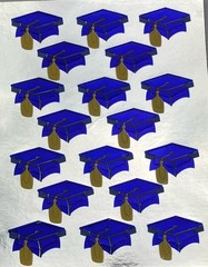 4 Sheets Mark Razzle Dazzle Grad Cap Stickers–Unused -Retro School Scrapbook