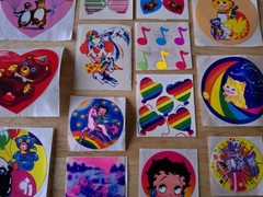 Vintage LISA FRANK Sticker Lot BETTY BOOP Bears HEARTS Cats CLOWN