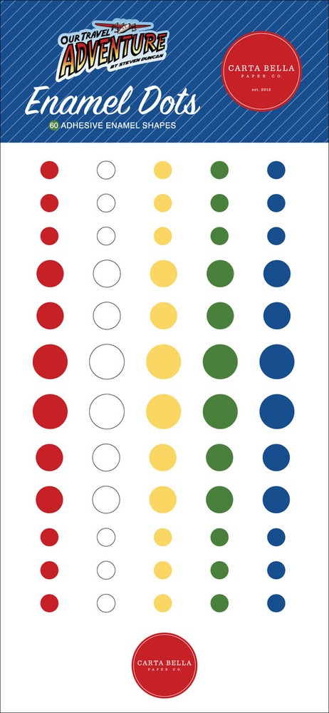 1 Pack Carta Bella Paper OUR TRAVEL ADVENTURE Decorative Enamel Dots