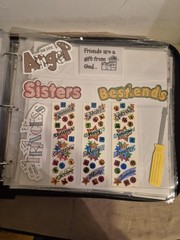 Crop instyle psb 3 ring binder W/ Family friends & home cutouts & Stickers