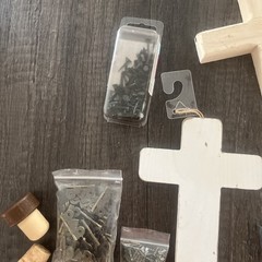 Junk Journal Scrapbook Embellishment Lot Crosses Metal Corners Corks DIY 100pc