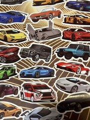 50 Pieces Bundle Pack Car Stickers High Glossy Finish