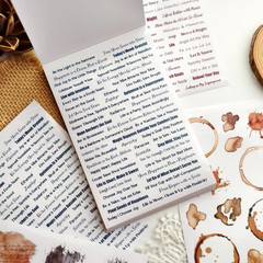 Transparent PET Quote Stickers, 48 Sheets 1100+ Pcs Scrapbook Supplies, Word Sti