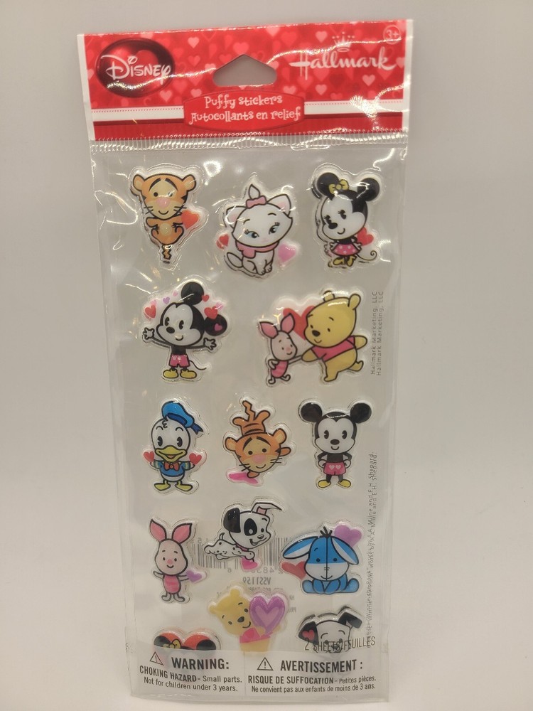 DISNEY HALLMARK Mickey Mouse and Friends Mini Puffy Stickers 2 Sheets NEW