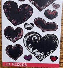 Sticko Decorative Chalk Hearts Chalkboard Valentines W/Swirl Scrapbook Stickers