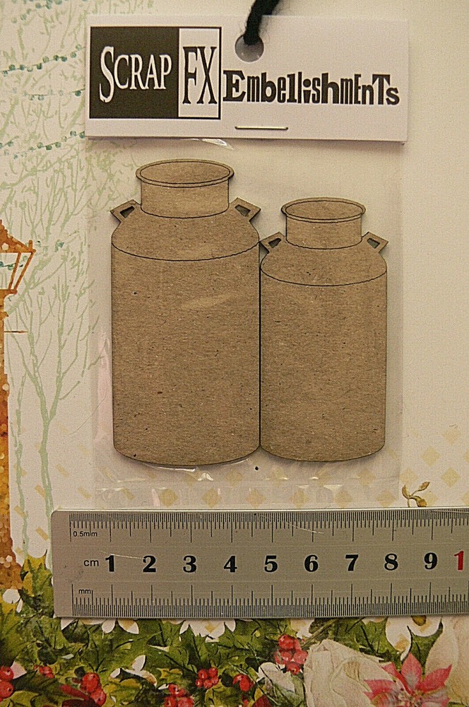 CHIPBOARD DieCut CREAM CANS, MAILBOX, HAT, HERITAGE PK – 4StyleChoice Scrap FX G