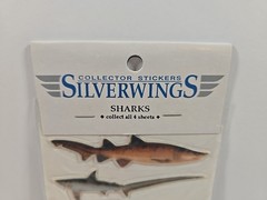 Vintage Silver Wings Shark Stickers Puffy 6 Count Collector Stickers New