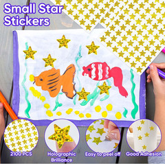 2100PCS Gold Foil Star Stickers 0.6″ Holographic Reward Stickers for Kids Behavi