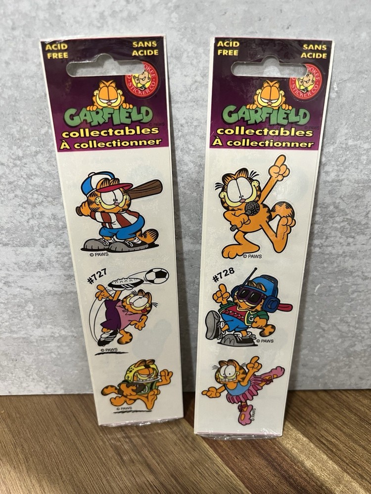 Vintage Okee Dokee Garfield Stickers 2 Sheet New Old Stock