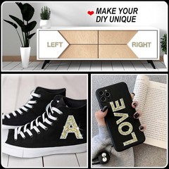 Eye-Catching Rhinestone Letter Stickers – 68 Pcs A-Z with Glitter Finish