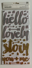 American Crafts Thickers Glitter Foam Phrase or Alpha Stickers-You Choose