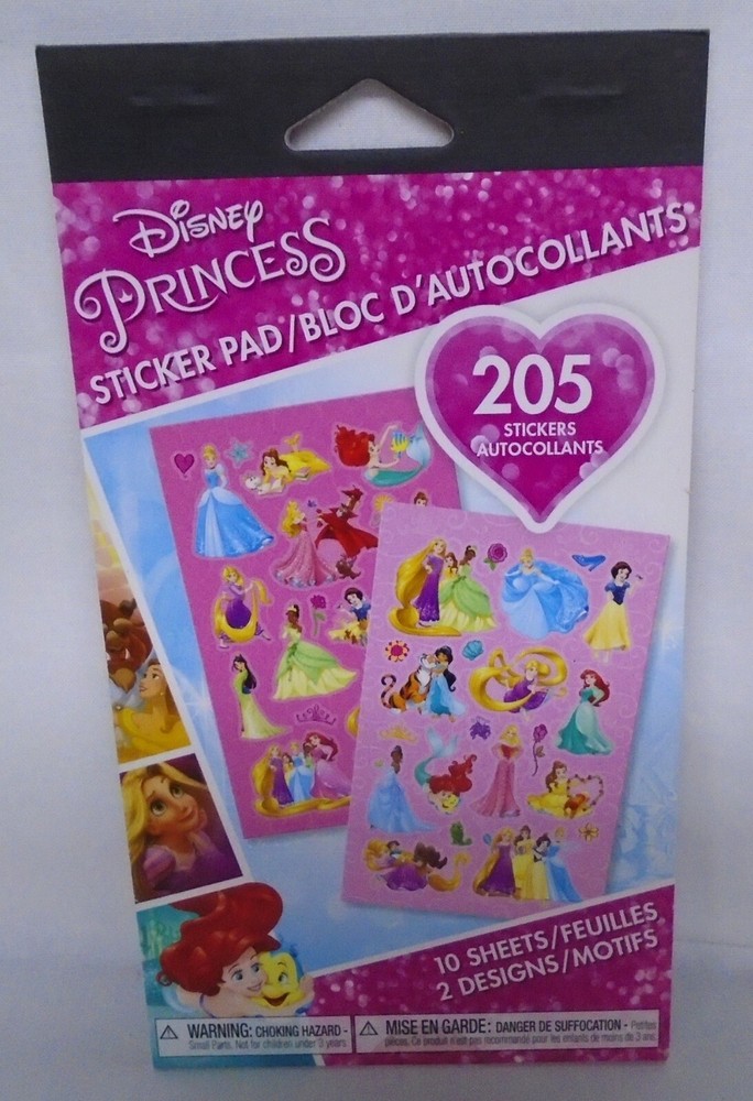 American Greetings Stickers Pad Disney Princess Belle Snow White Mulan 205 Pcs