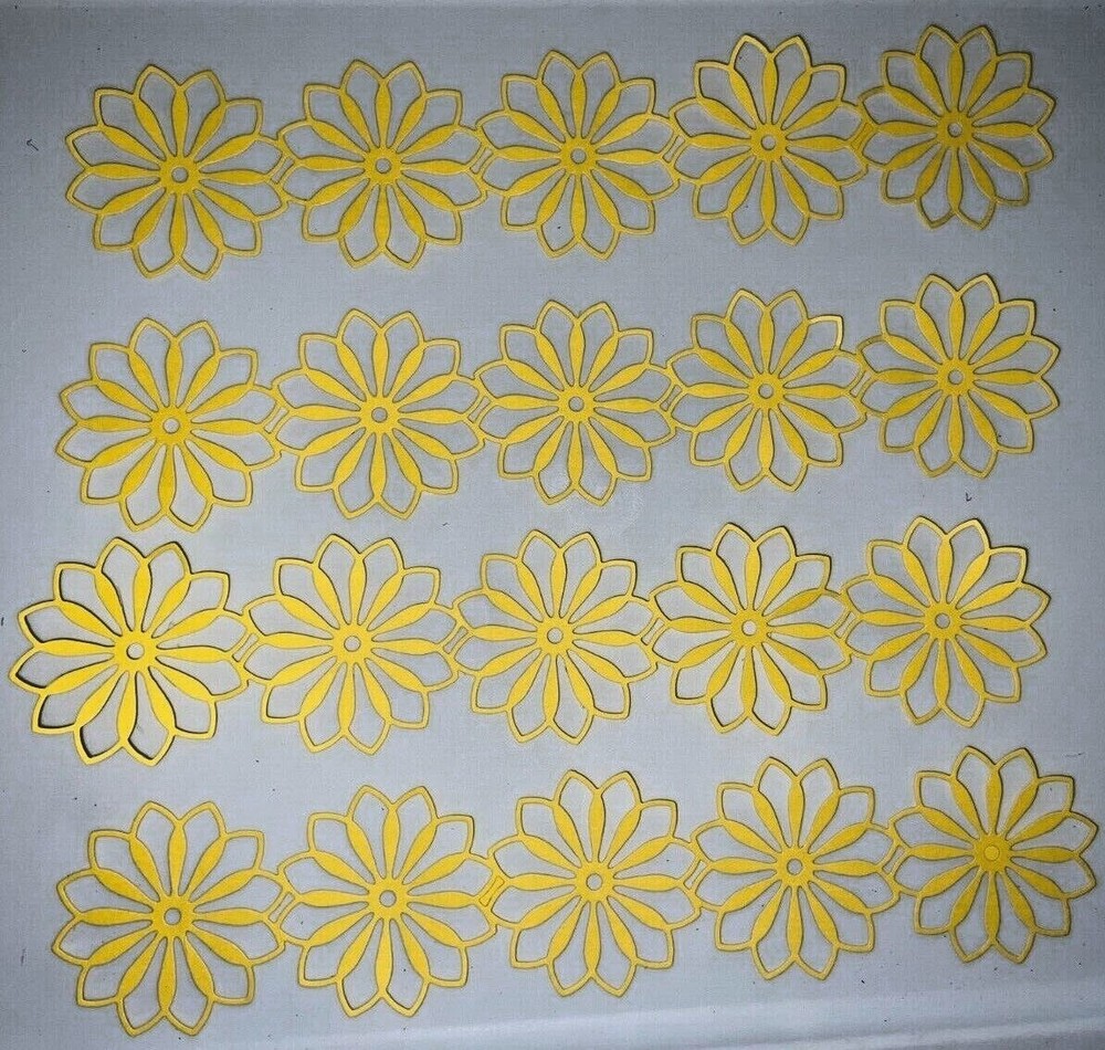 4 LRG. FLOWER BORDER cardstock paper die cut embellishments