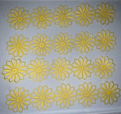4 LRG. FLOWER BORDER cardstock paper die cut embellishments