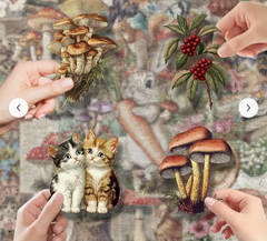 LOT 0F 25 MIXED STICKERS RABBITS FRUIT MUSHROOMS FLOWERS BIRDS VICTORIAN THEME