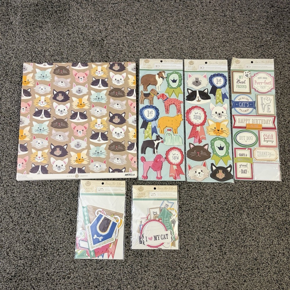 Anna Griffin Best In Show Collection 3D Stickers Embellishments & 24 12×12 Paper