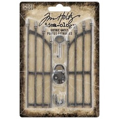 Tim Holtz Idea-ology Gothic Gate Chain Lock Key Metal Graveyard