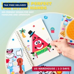 JOYIN 36 Pcs 9″x6″ Summer Make a face Stickers for Kids, Make Your Own Hawaii Po