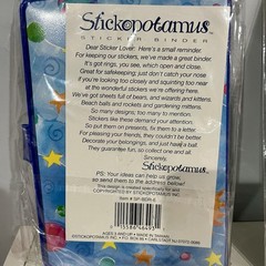 NEW Stickopotamus Pocket Sticker 6-Ring Binder Album Sun Stars + Golf Stickers