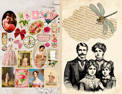Vintage Collage Page Junk Journal Signature Cover Card Toppers Supply Scrapbook