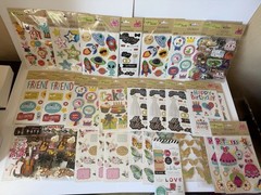 33 Pack Crafter’s Square 3D Scrapbook Craft Stickers Assorted Designs