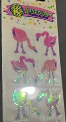 Rare Vintage Stickers NIP Sandy Lion Mother Of Pearl Opal Iridescent Flamingo