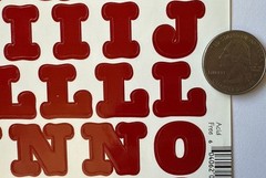 DEEP RED 3/4” ALPHABET Stickers(2 sheet)Making Memories •Letters•Number•Words