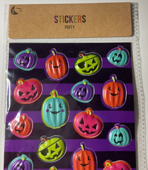 Puffy Pumpkin Stickers Pirate Halloween Teal 19PC Scrapbook Planner Craft Sealed