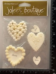 JOLEES BOUTIQUE BY STICKO SPJC023 WHITE FLORAL HEARTS VALENTINES DAY WEDDING