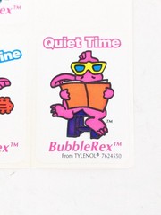 5 Vintage BubbleRex Dinosaur Sticker Mascot Tylenol Advertising 90s Unused New
