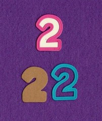 NUMBERS two (2) die cuts with background scrapbook cards Q
