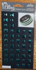 Jolees Bling Blue/Green Teal Studs Squares Craft Wedding Card Scrapbook Stickers