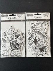 Dylusions Dy-cuts LOT of 2 Pks Scrapbook Collage Dogs Quirky Ephemera Dyary