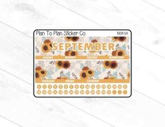 1009-5C~~September 8.5X11 Monthly View Planner Stickers.