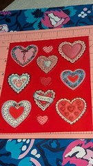 Vintage American Greetings Stickers Valentines Day Hearts Red Background 1 Sheet